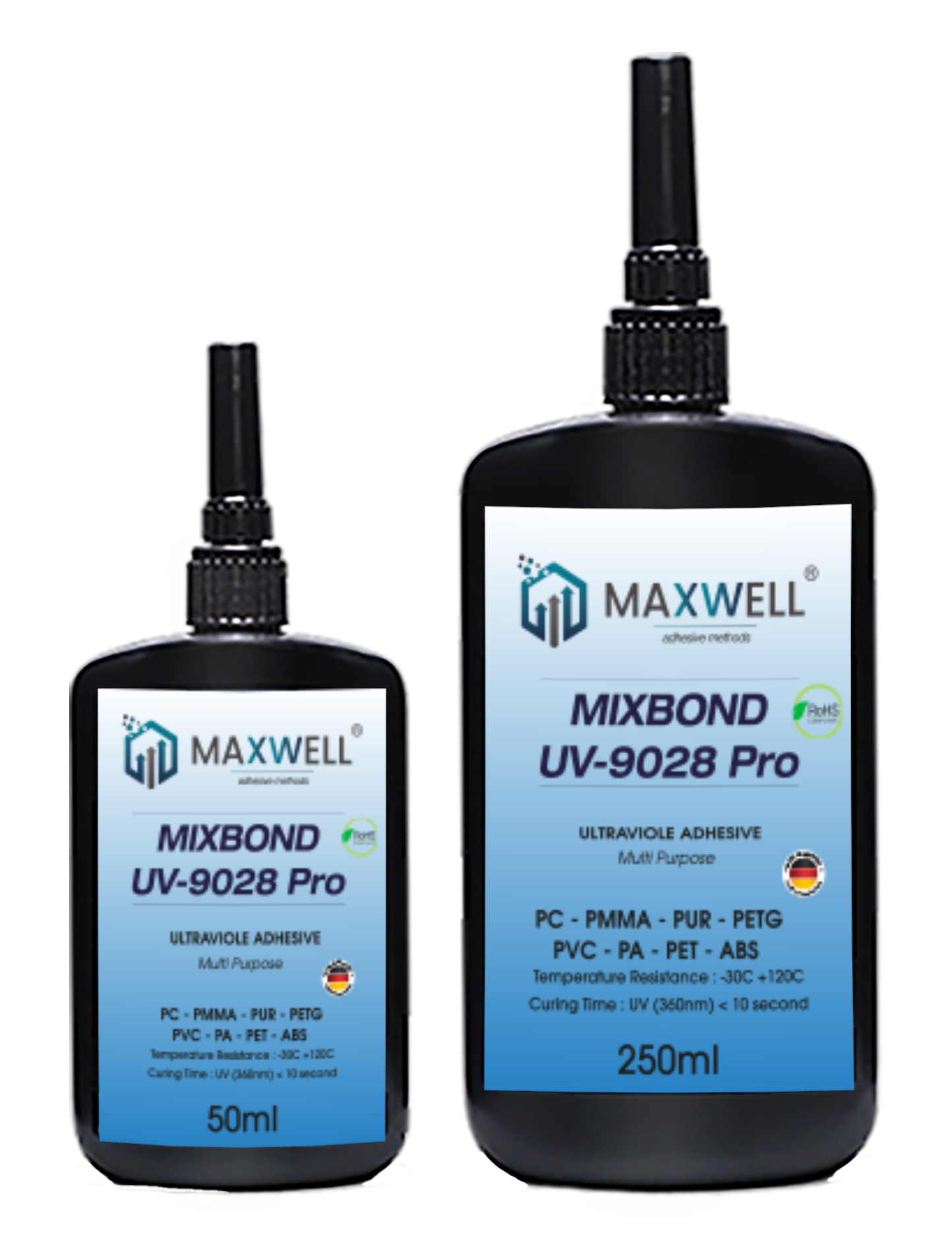 Mixbond UV 9028 – Şeffaf UV Yapıştırıcı (PC, PMMA, PVC, PUR, PA) Medikal Onaylı