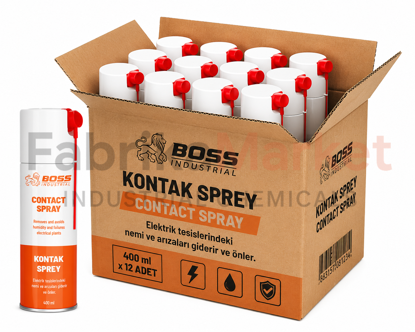BOSS Kontak Sprey 12 Adet Elektrik ve Elektronik Koruyucu 400 ml