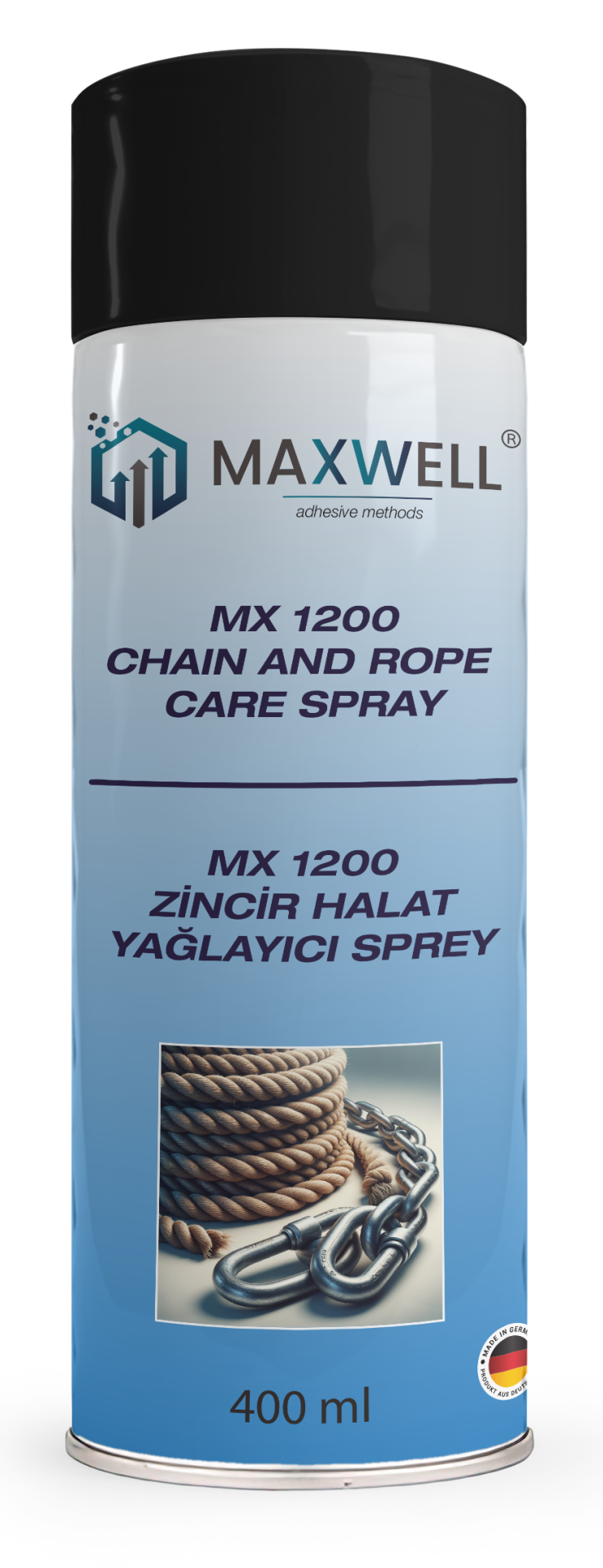 MAXWELL MX-1200 Zincir ve Halat Yağlayıcı Sprey 400 ml