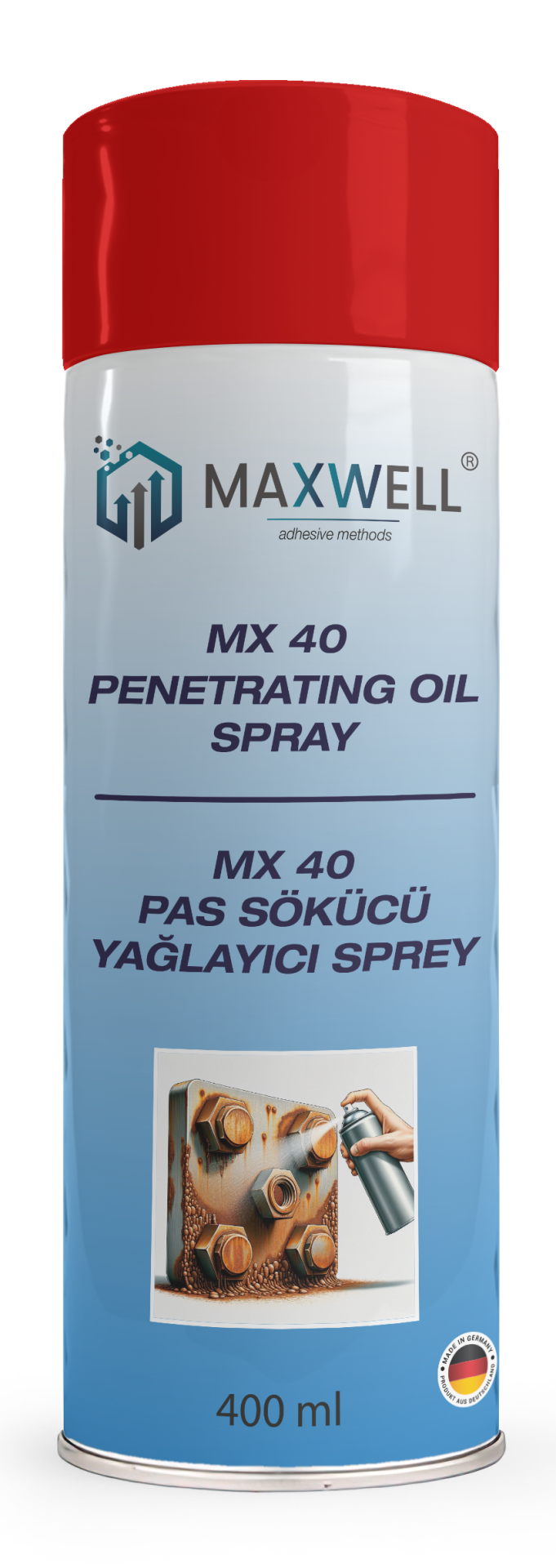 MAXWELL MX-40 Pas Sökücü Yağlayıcı Sprey 400 ml