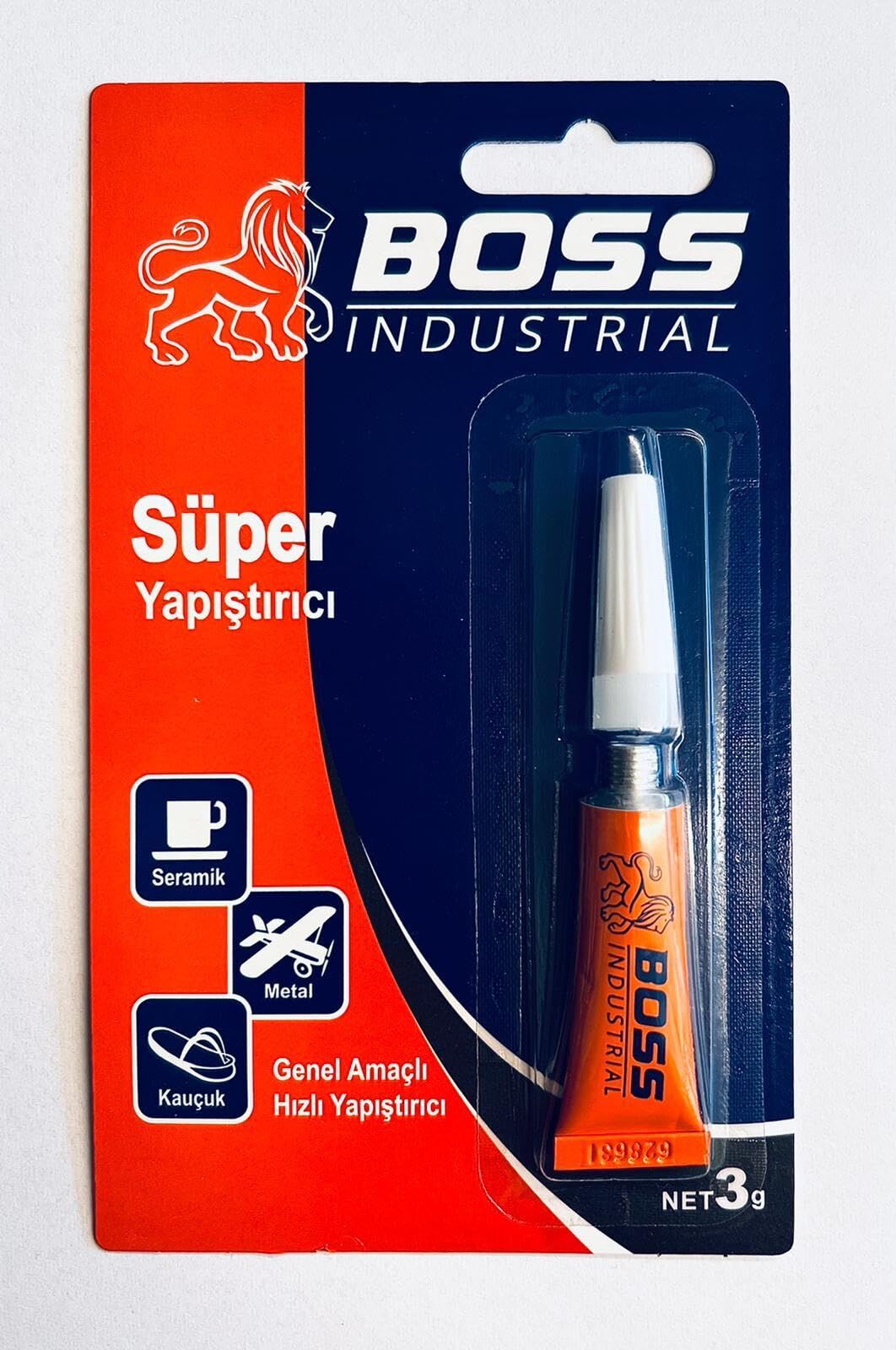 BOSS Hızlı Yapıştırıcı (ETİL SİYANOAKRİLAT) 3gr. Aktif Ürün